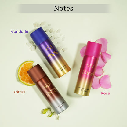 Set of 3 Deodorant Body Spray 50ml Each - Bloom + Oud + Aura