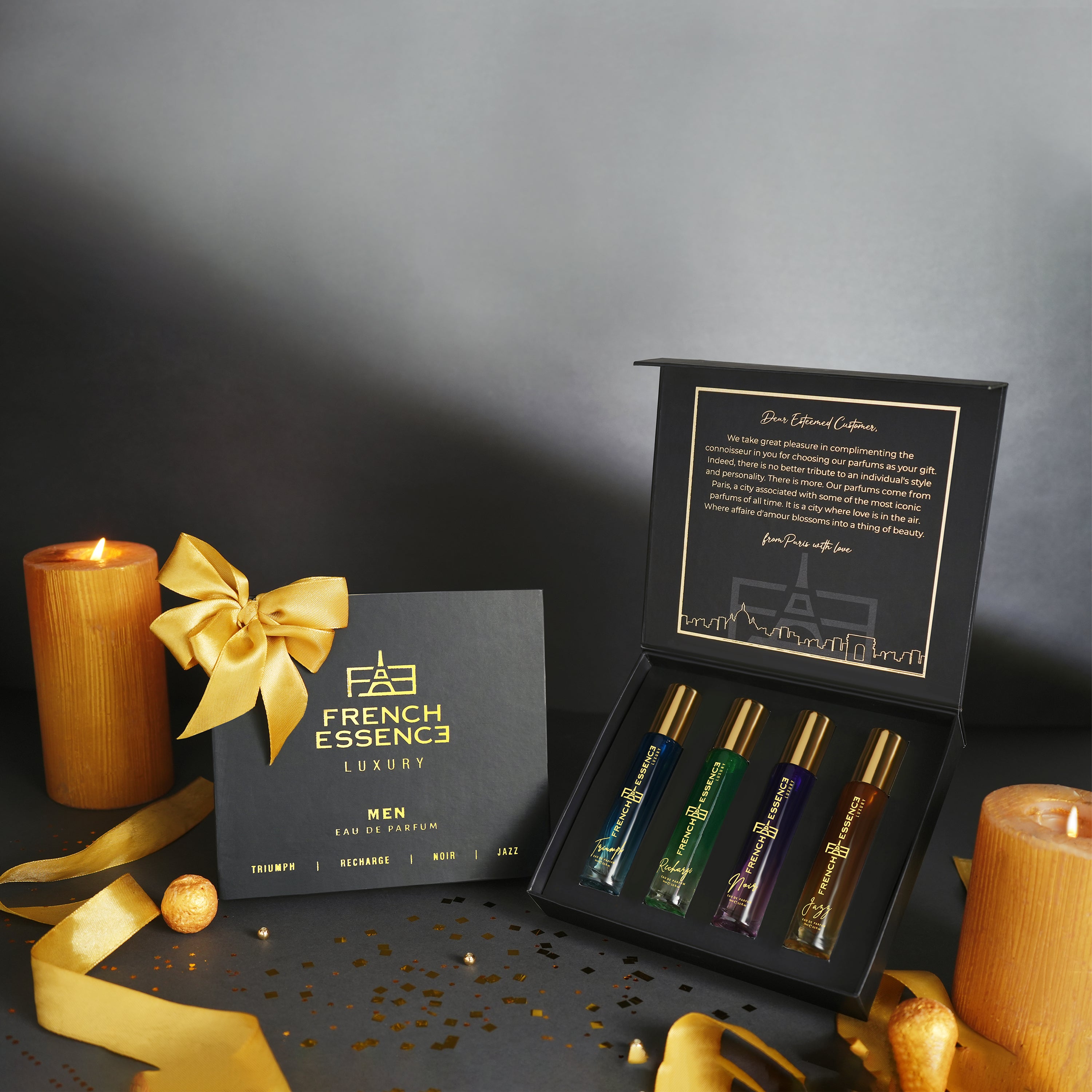 Forest Essentials Essentials For Him | Sandalwood & Orange Peel Luxurious Gift  Set for Men with