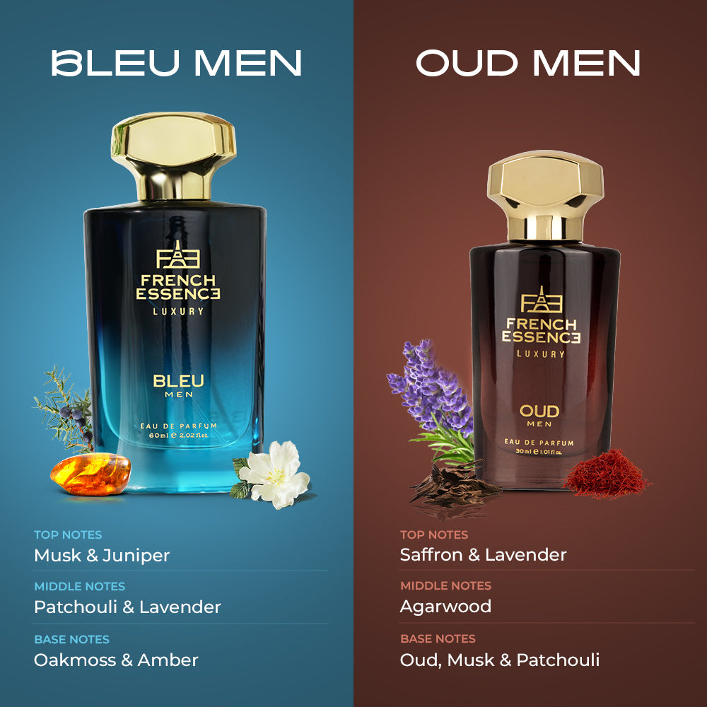 Oud + Bleu (90ml) Men Premium Perfume Combo (Pack of 2)