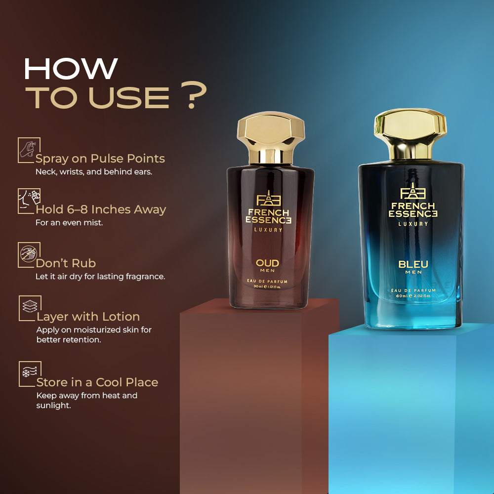 Oud + Bleu (90ml) Men Premium Perfume Combo (Pack of 2)