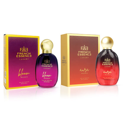 Bloom + Aura (90ml) Premium Perfume Set for Women (Pack of 2)