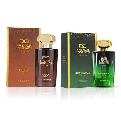 Oud + Recharge Premium Perfume Set for Men (Pack of 2)