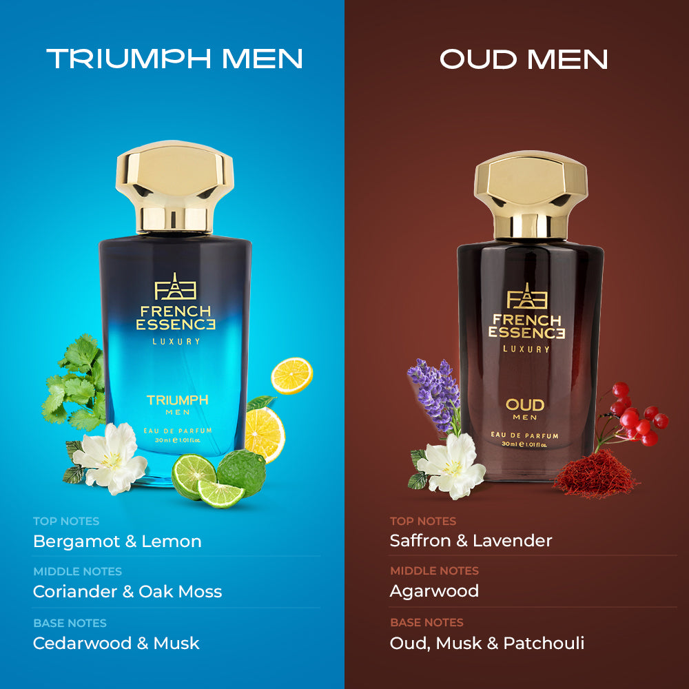 Oud & Triumph Men's Perfume Combo Pack 30ML Each (Pack of 2)